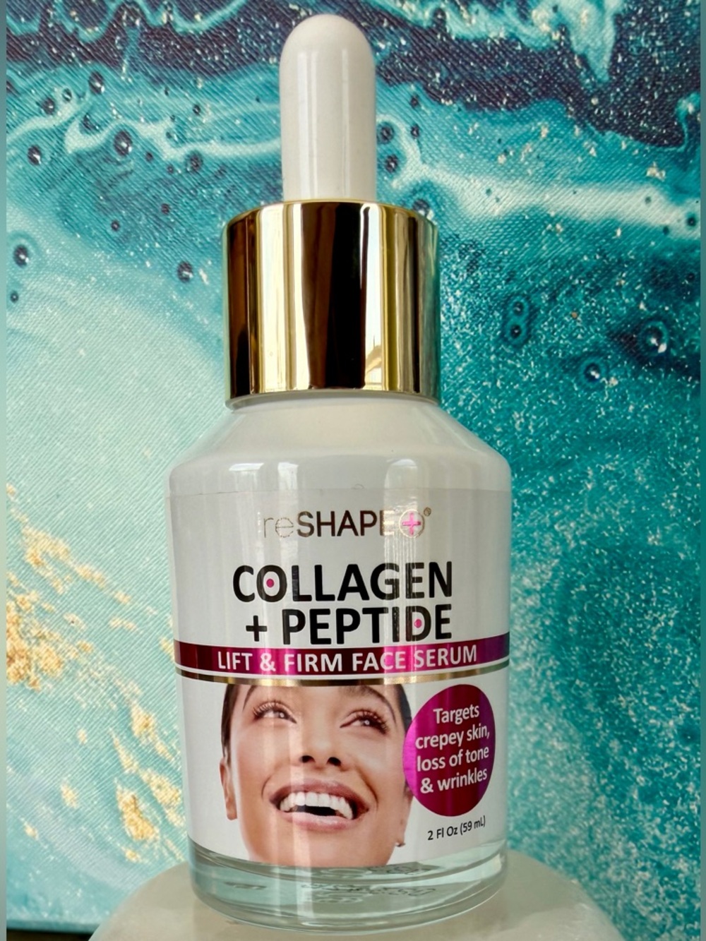 reSHAPE Collagen + Peptide Lift & Firm Face Serum - White & Pink Label (2 oz)